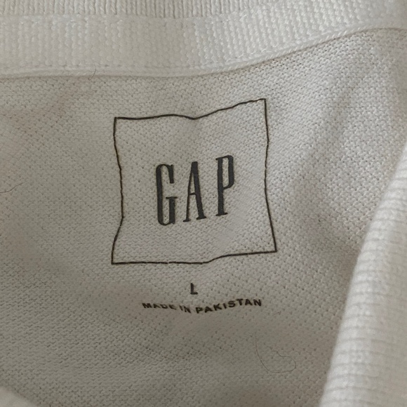 GAP Men's NWOT White Pique Polo (L) - Picture 3 of 6